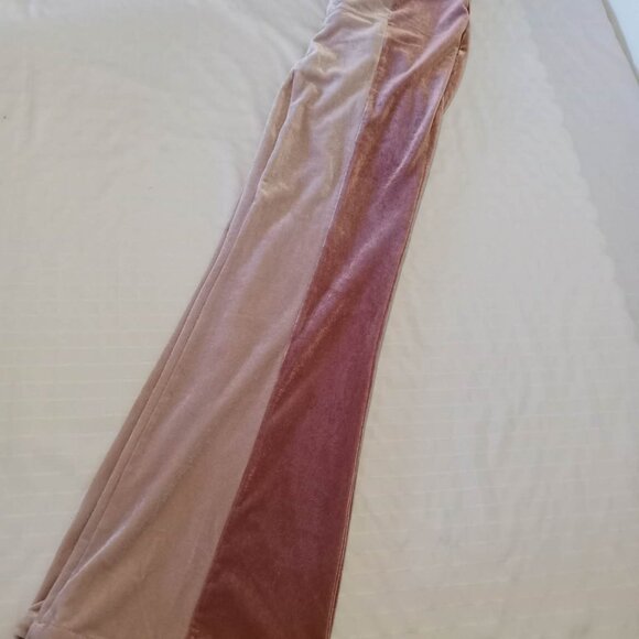 Hippie pants revamped, in two-tone pink velvet, stretchy and very comfortable - Picture 2 of 6